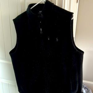 Polo Sweater Vest. XL Black/Black Pony